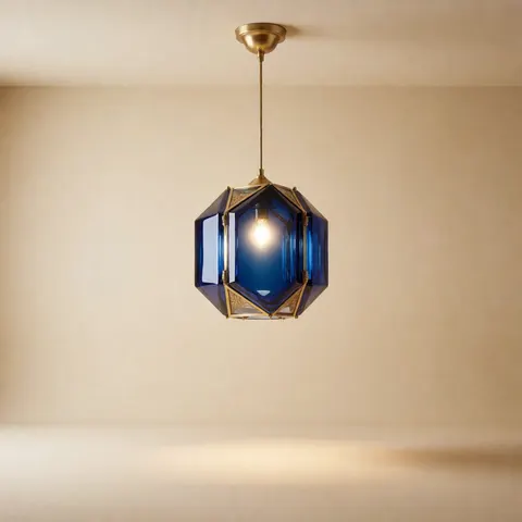 معلقات سقف هندسية كلاسيكي فاخر — أزرق كوبالت