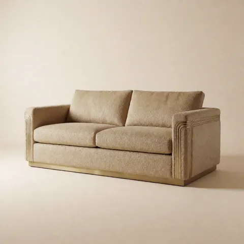 كنب سرير حديث آرت ديكو — ذهبي شامبين