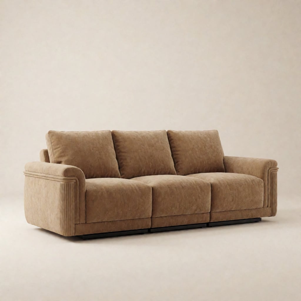 كنب استرخاء سينمائي نيو كلاسيك — جملي دافئ